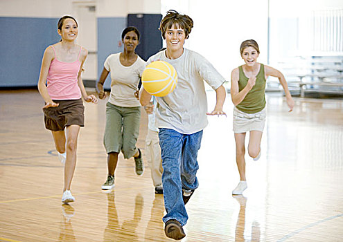 少男,篮球,学校,健身房,同学