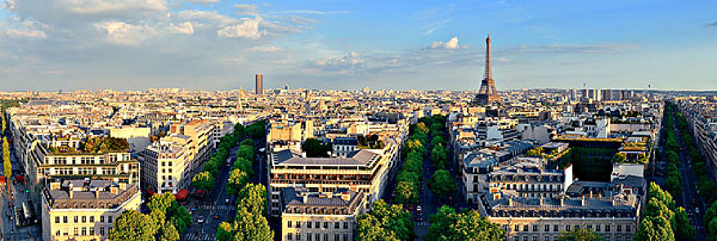 巴黎,屋顶,风景,天际线,埃菲尔铁塔,全景,法国