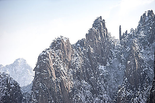 雪景,黄山,山,冬天