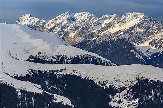冬天,山景,奥地利