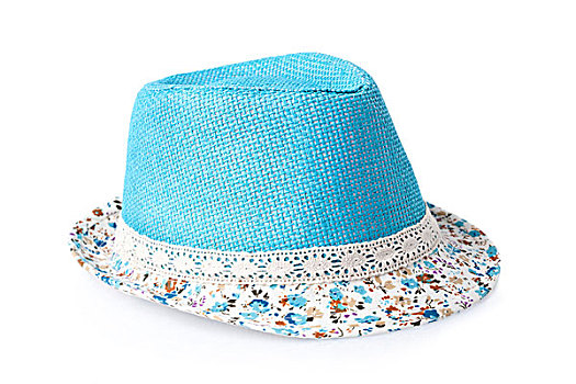 蓝色,女性,夏天,草帽,隔绝