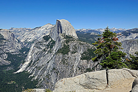 一半,圆顶,山,风景,冰河,优胜美地国家公园,加利福尼亚,美国,北美