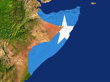 卫星图,索马里,旗帜,遮盖