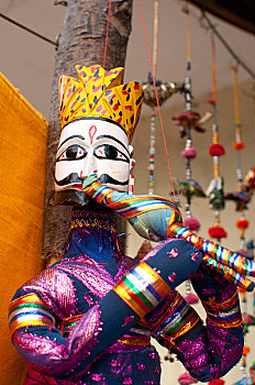 笛子,手工制作,牵线木偶,马哈拉里普林,马哈巴利普兰,泰米尔纳德邦,印度,亚洲