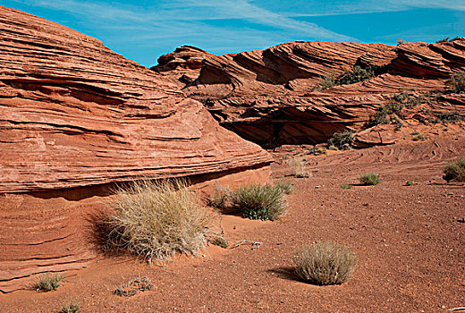 岩石构造,荒芜,马掌,弯曲,页岩,亚利桑那,美国