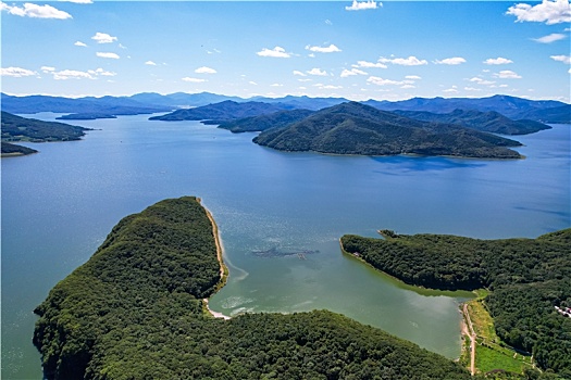 吉林松花湖夏季自然风光航拍