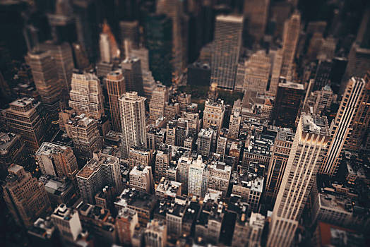 纽约,市中心,摩天大楼,屋顶,风景