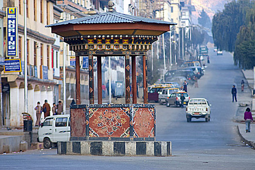 交通,岛屿,传统,不丹人,装饰,廷布,市区,不丹,十一月,2007年
