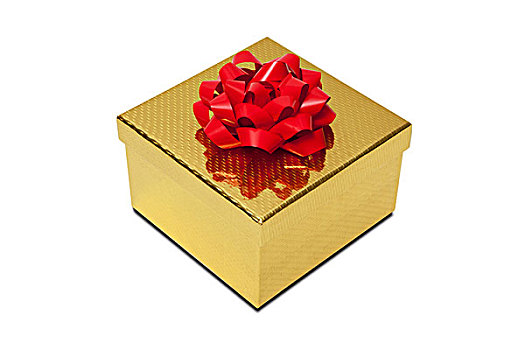 金色,礼物,盒子,红色,蝴蝶结