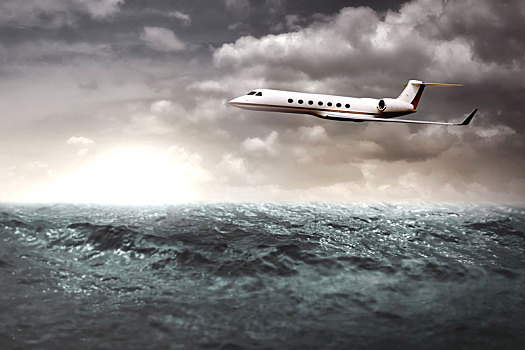 私人飞机,飞跃,海洋