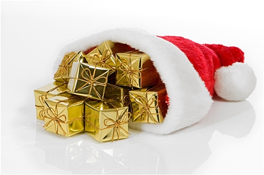 圣诞帽,金色,礼物