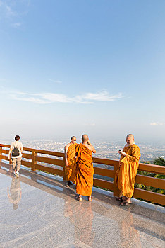 风景,俯视,清迈,寺院,素贴,庙宇,泰国,亚洲