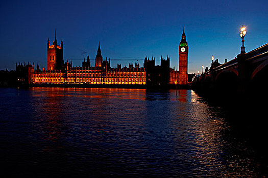 伦敦,夜晚,伦敦南岸,泰晤士河