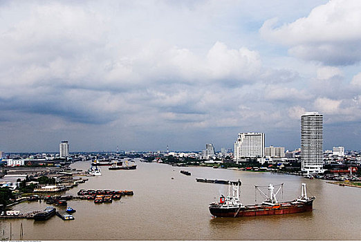 水岸,湄南河,曼谷,泰国