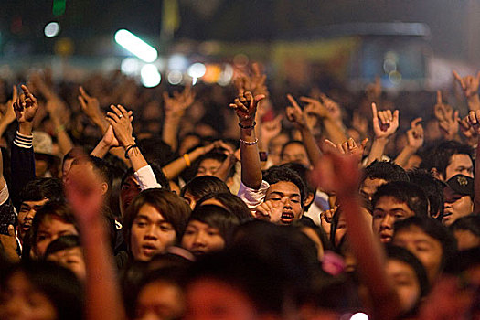 年轻人,流行,乐队,音乐会,清迈,泰国,一月,2007年