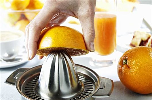 挤,橙子,柑橘压榨器