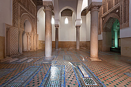 室内,陵墓,马拉喀什,摩洛哥,非洲