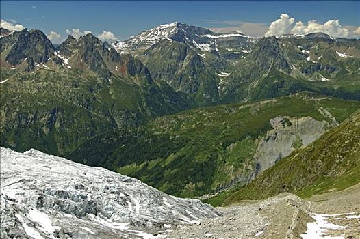 山景,冰河,阿尔卑斯山,法国