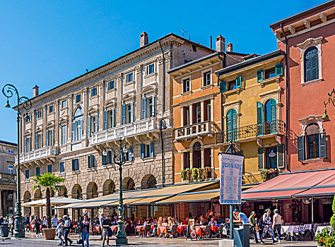 餐馆,广场,胸罩,维罗纳,威尼托,意大利,欧洲