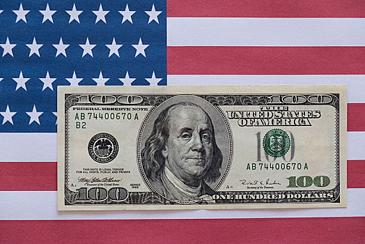 美元,钞票,美国国旗