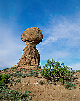 岩石构造,风景,平衡石,拱门国家公园,犹他,美国