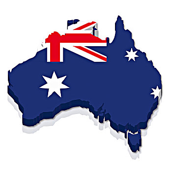 轮廓,旗帜,澳大利亚