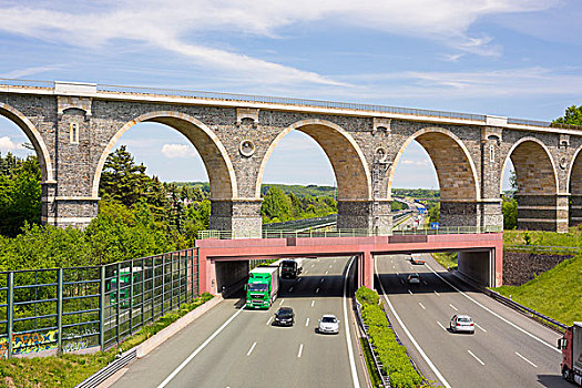 高架桥,高速公路,萨克森,德国,欧洲