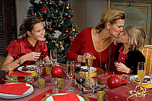 家庭,圣诞桌