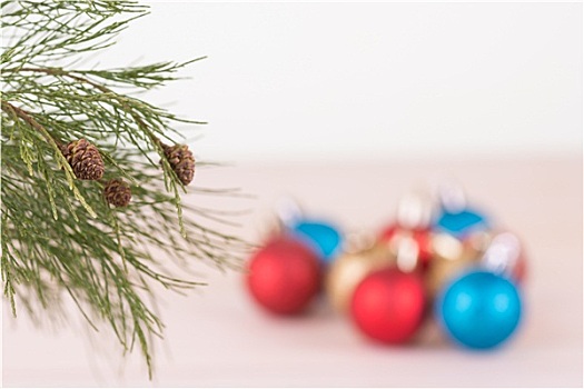 松树,枝条,红色,蓝色,金色,圣诞节饰物,背景