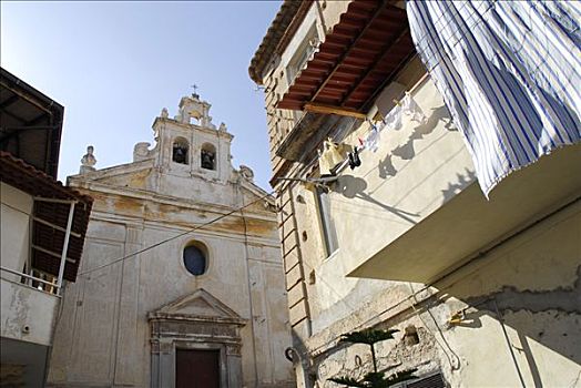 白色,建筑,教堂,卡拉布里亚,意大利南部,欧洲