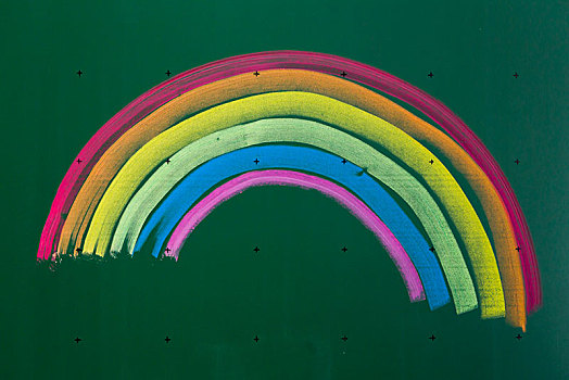 彩虹,粉笔,黑板,德国,欧洲