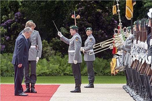 国王,皇后,荷兰,军事,荣耀,德国,午餐,贝尔维尤,总统府
