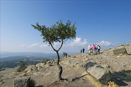 土耳其,阿索斯,靠近,北方,海洋,游客,城堡,高处