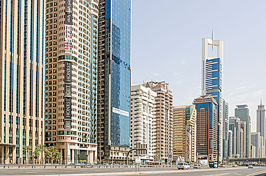 市区,地平线,迪拜,阿联酋