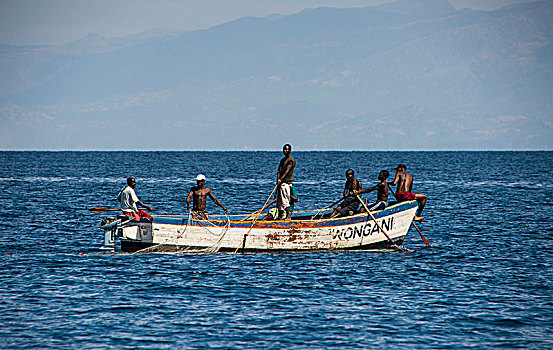 渔民,捕鱼,湖,马拉维,岬角,非洲