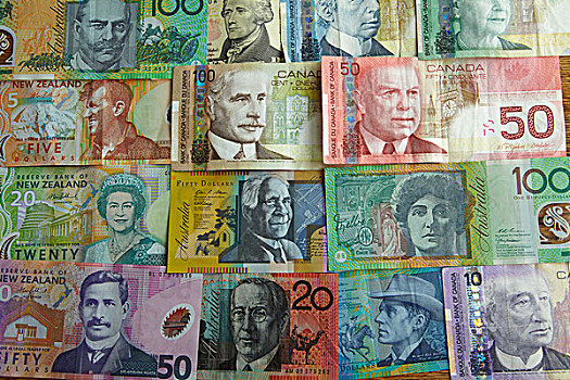 外币,澳大利亚,加拿大,美国,新西兰,美元