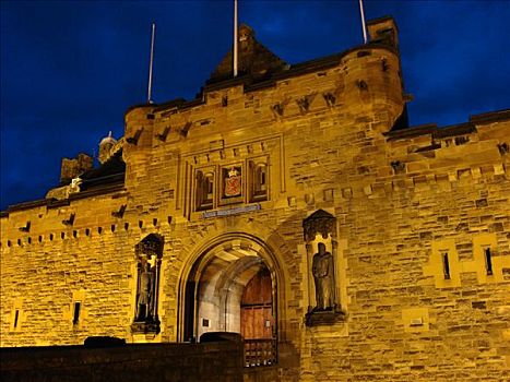 爱丁堡城堡,夜晚,爱丁堡,苏格兰