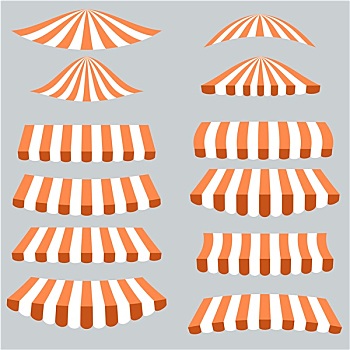 橙色,白色,帐篷