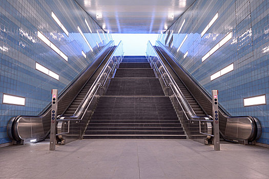 楼梯,地铁站,汉堡市,地铁,线条,操作,汉堡包,德国,欧洲