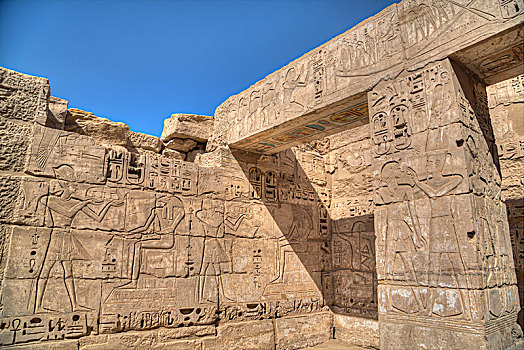 浮雕,多柱厅,哈布城,祭庙,拉美西斯,约旦河西岸,路克索神庙,埃及