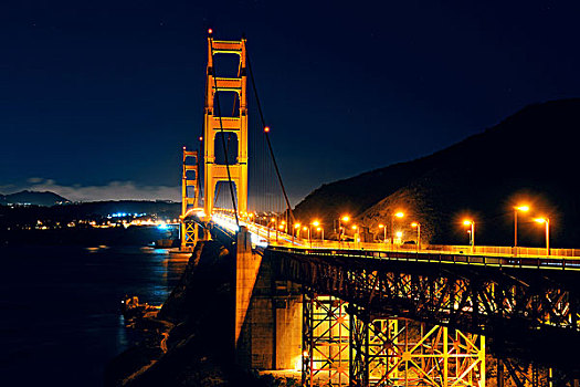金门大桥,旧金山,夜晚