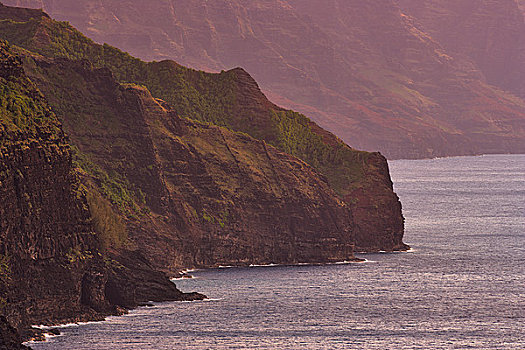 悬崖,海边,纳帕利海岸,考艾岛,夏威夷,美国