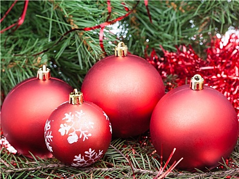 红色,圣诞节饰物,圣诞树,背景