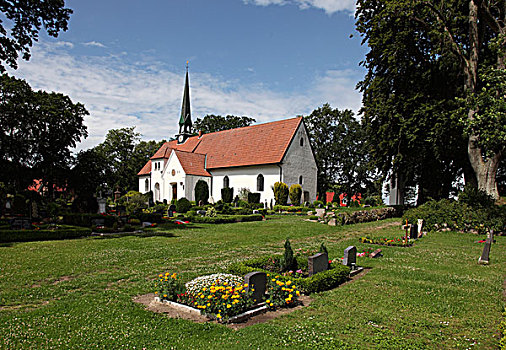 教堂,墓地,石荷州,德国,欧洲