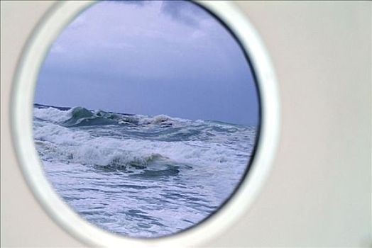 舷窗,风暴,海洋