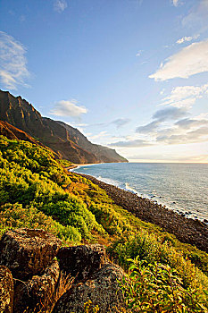 海滩,纳帕利海岸,考艾岛,夏威夷