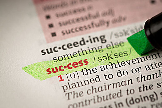 成功,定义,突显,绿色,字典