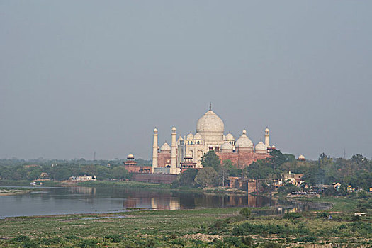 印度,阿格拉,风景,泰姬陵,红堡,砂岩,要塞,世界遗产