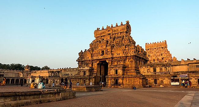 庙宇,楼塔,门楼,坦贾武尔,泰米尔纳德邦,印度,亚洲