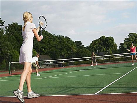 年轻人,玩,网球